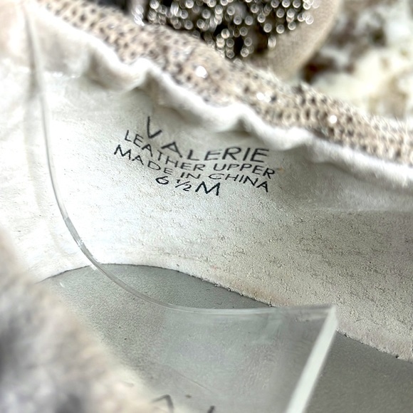 Tahari Valerie Leather Silver Sparkle Sparkly Ballet Flats Sz 6.5 - Picture 7 of 11